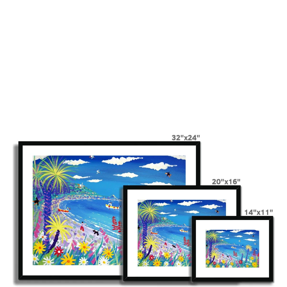 John Dyer Framed Open Edition Cornish Fine Art Print. 'Seaside Garden, Lamorna Cove'. Cornwall Art Gallery - Image 5