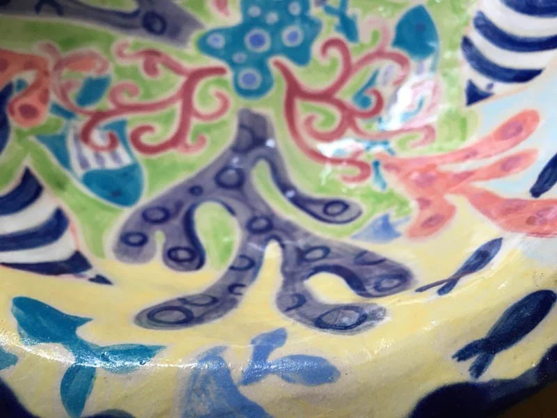 Seaweed and Cornish Fish ceramic bowl from artist Joanne Short - Image 5