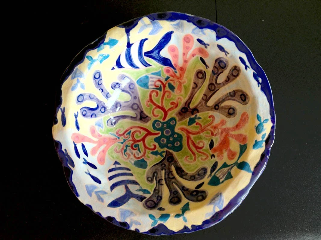 Seaweed and Cornish Fish ceramic bowl from artist Joanne Short - Image 6