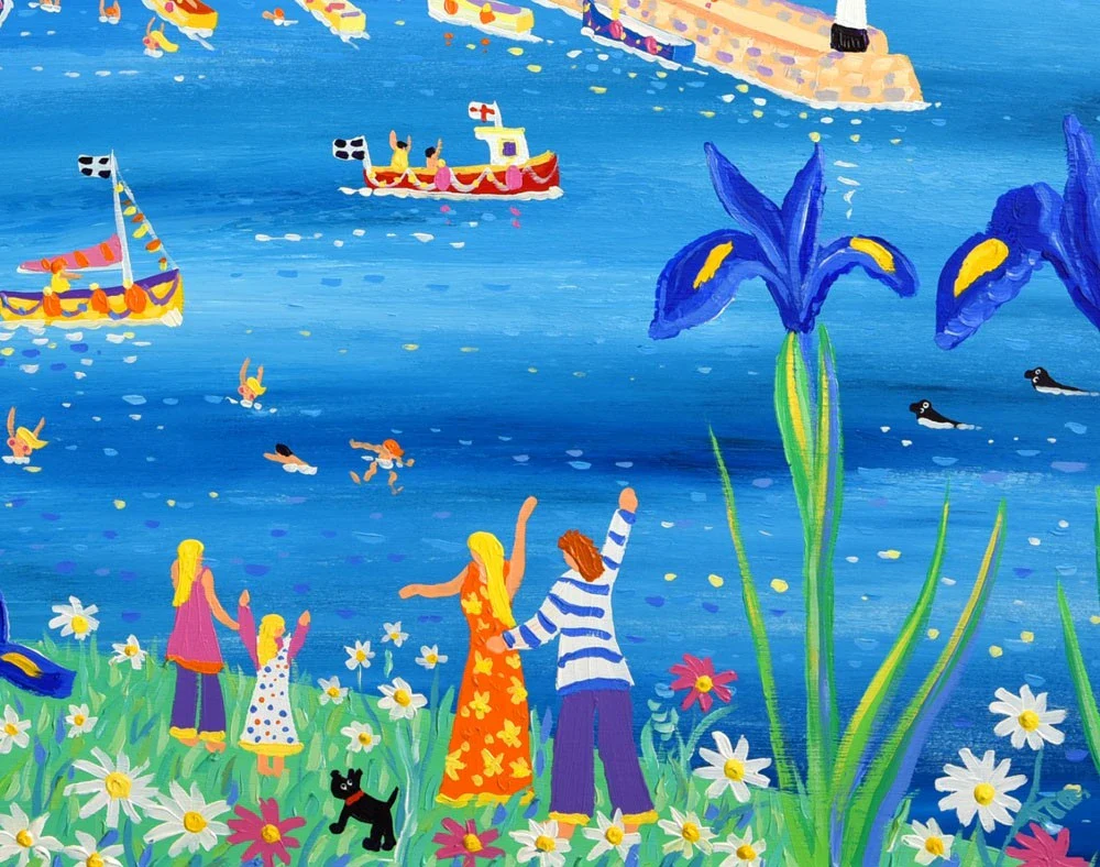 'Iris Blue, St Ives'. Signed Limited Edition Print by Cornish Artist John Dyer. Cornwall Art Gallery Print. - Image 3