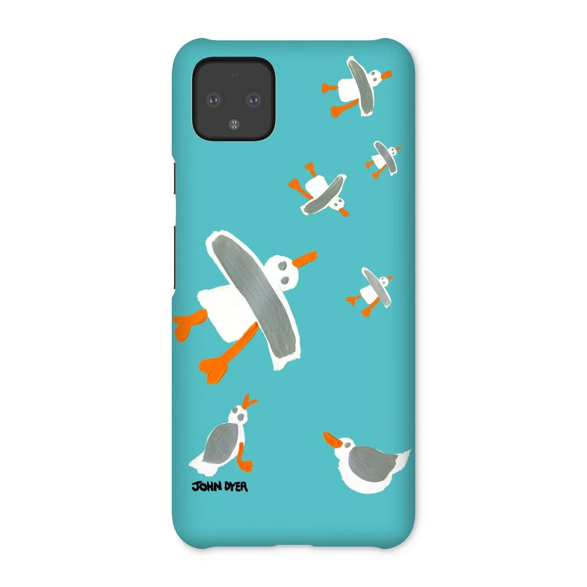 Snap Art Phone Case. Cornish Seagulls - Teal Colour. Artist John Dyer. Cornwall Art Gallery - Image 18
