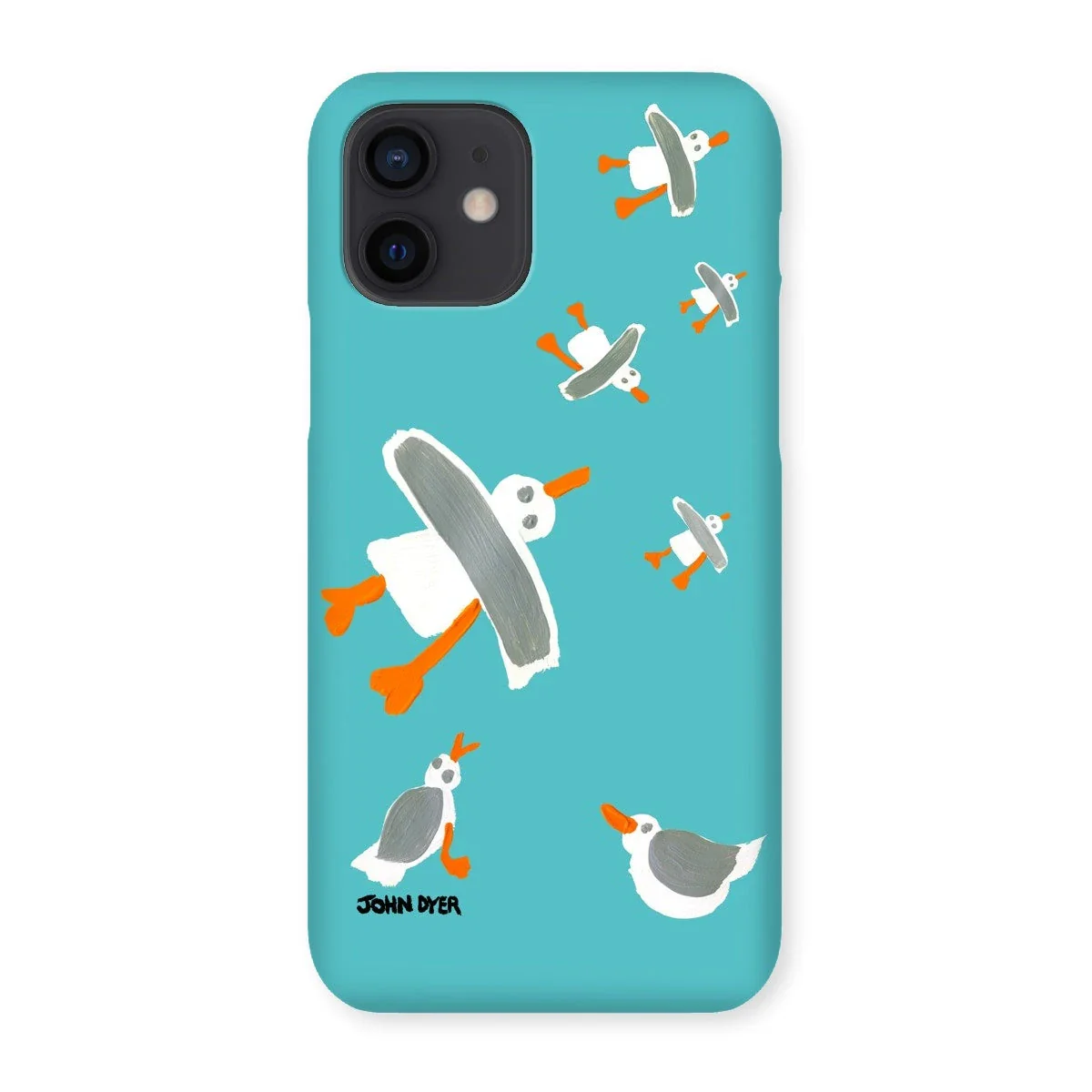 Snap Art Phone Case. Cornish Seagulls - Teal Colour. Artist John Dyer. Cornwall Art Gallery - Image 27