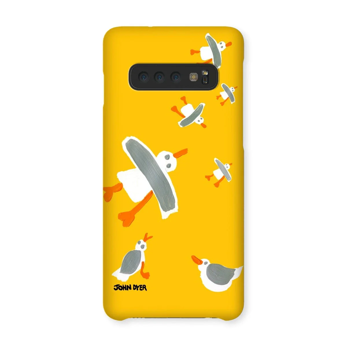 Snap Art Phone Case. Cornish Seagulls - Yellow Colour. Artist John Dyer. Cornwall Art Gallery - Image 10