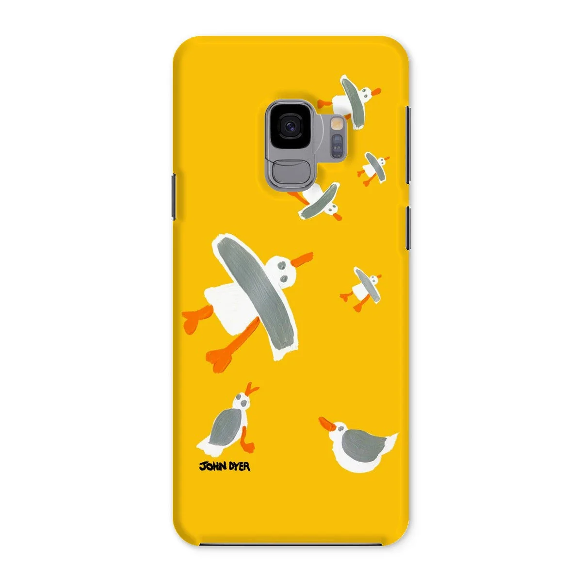 Snap Art Phone Case. Cornish Seagulls - Yellow Colour. Artist John Dyer. Cornwall Art Gallery - Image 14