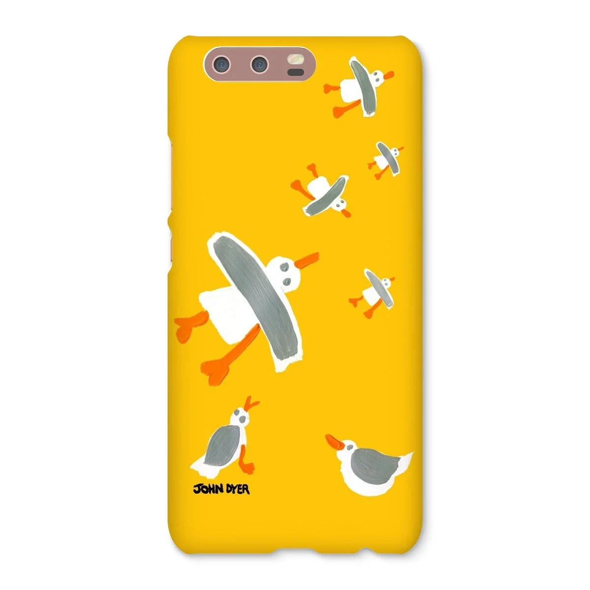 Snap Art Phone Case. Cornish Seagulls - Yellow Colour. Artist John Dyer. Cornwall Art Gallery - Image 20