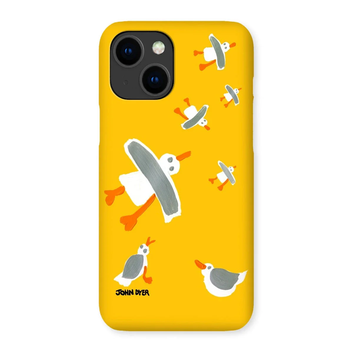 Snap Art Phone Case. Cornish Seagulls - Yellow Colour. Artist John Dyer. Cornwall Art Gallery - Image 46