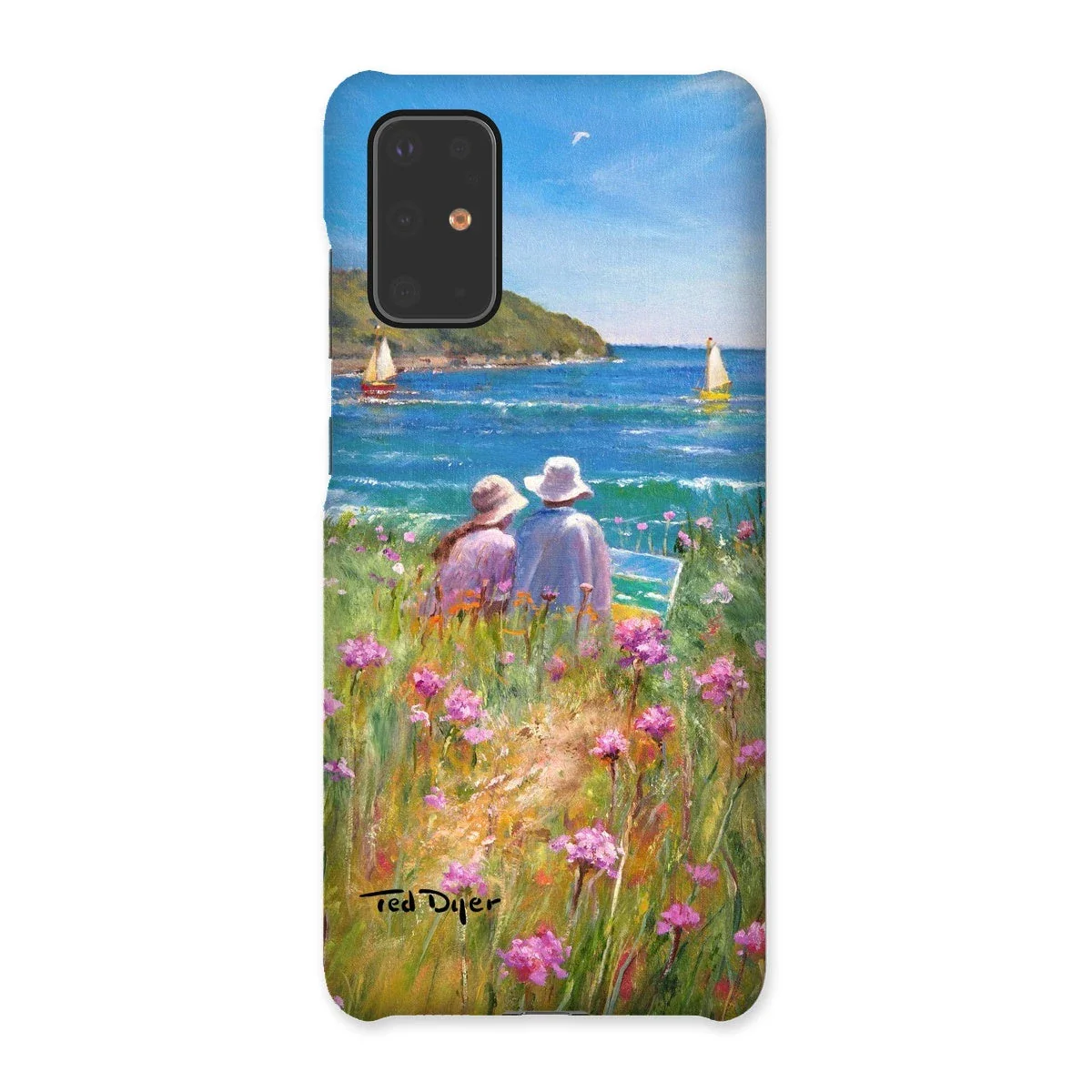 Snap Art Phone Case. Sea Pinks and Painters, Falmouth. Artist Ted Dyer. Cornwall Art Gallery - Image 3