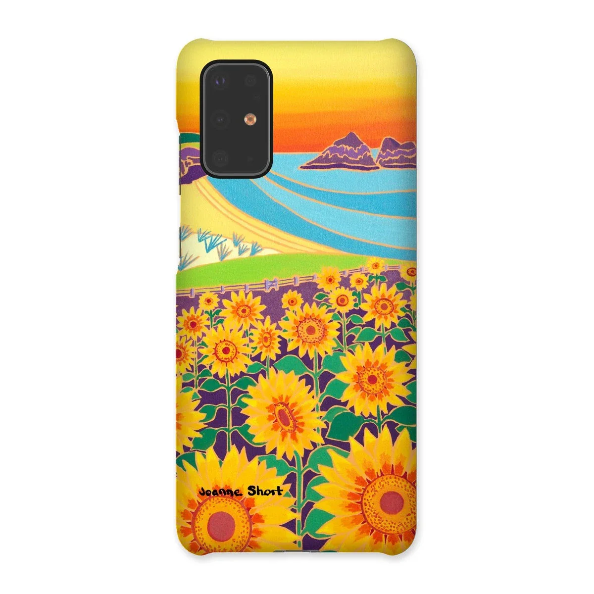 Snap Art Phone Case. Sunflowers, Holywell Bay. Artist Joanne Short. Cornwall Art Gallery - Image 3