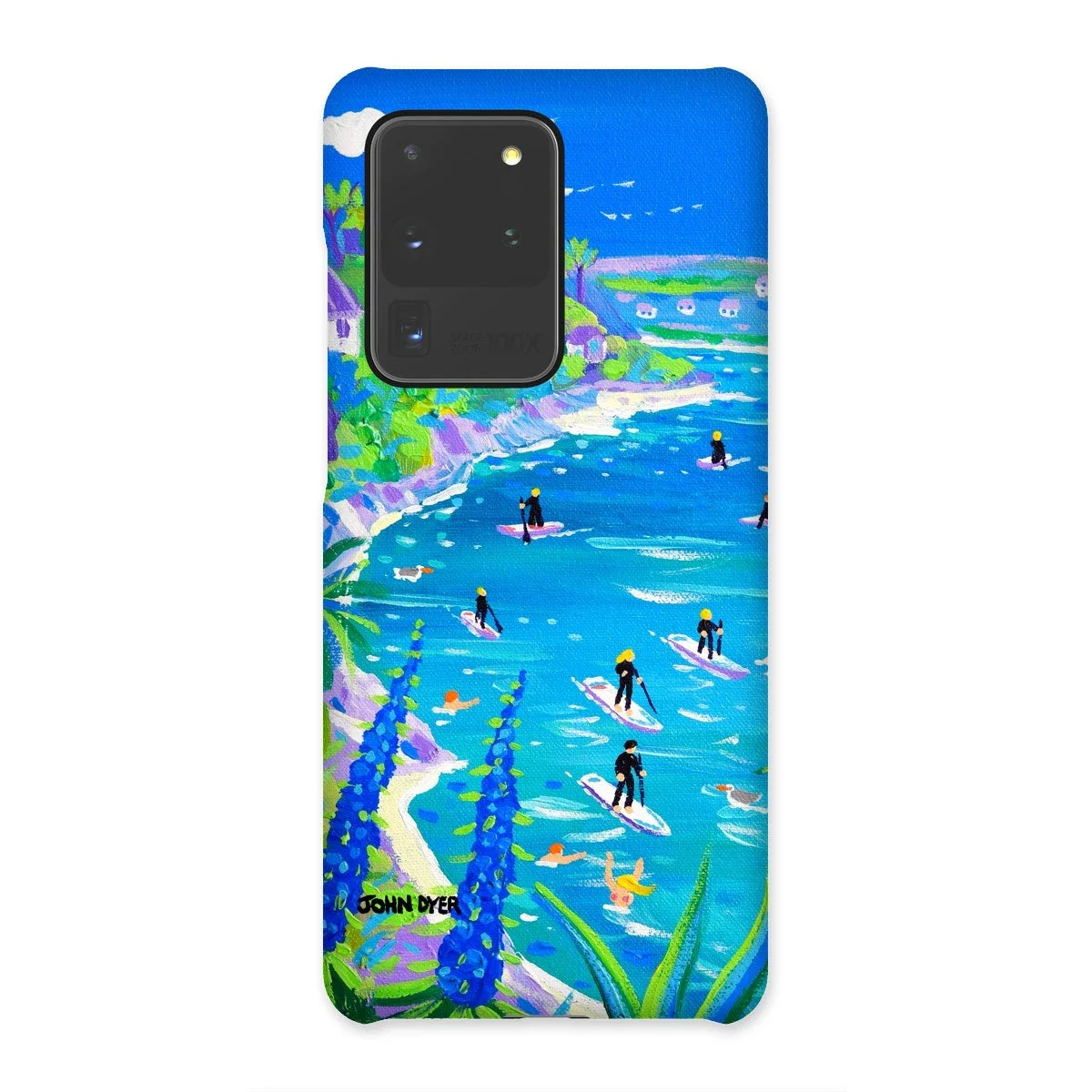 Snap Art Phone Case. SUP Paddleboarding, Gannel Estuary, Newquay. Artist John Dyer. Cornwall Art Gallery - Image 2