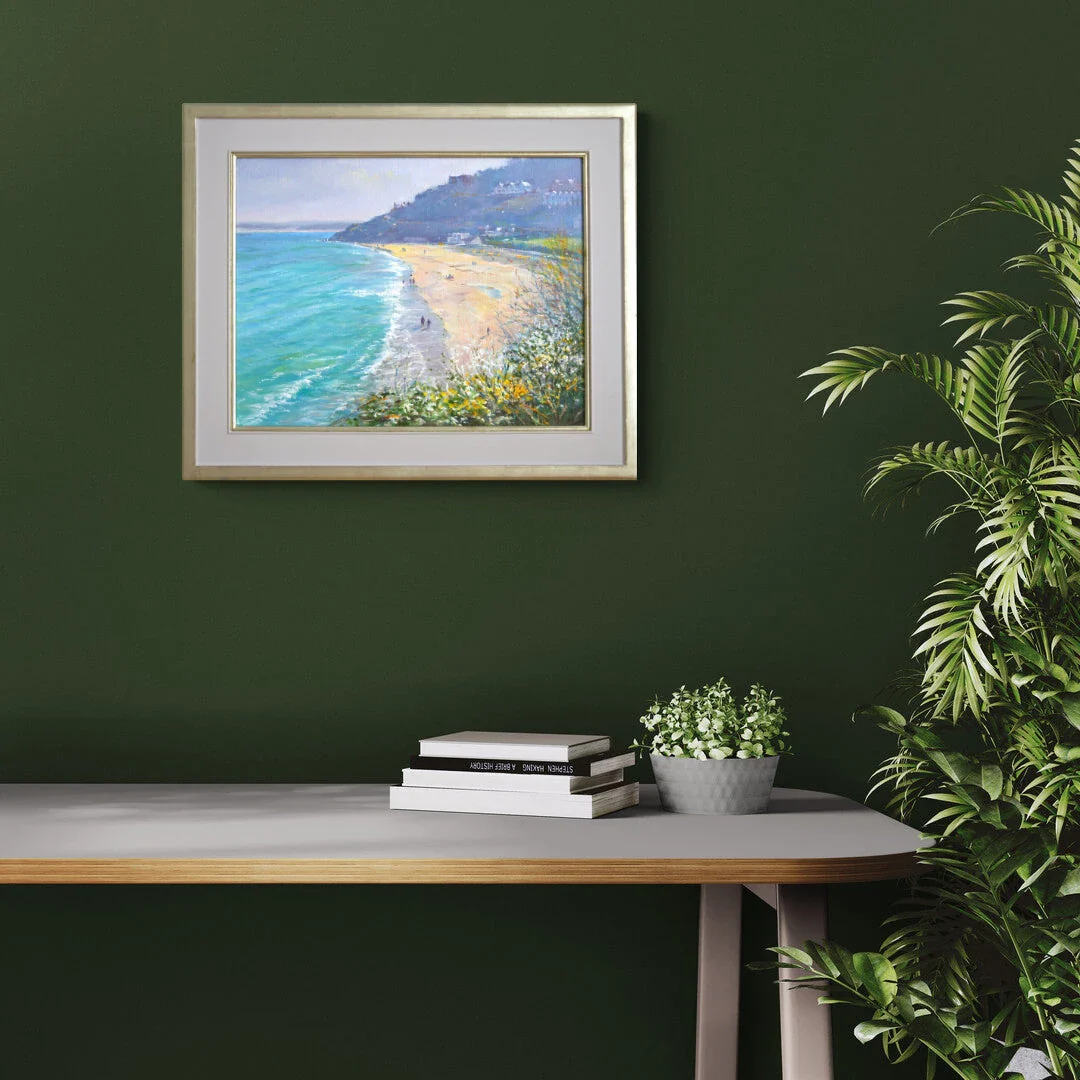 'Soft Spring light, Porthminster Beach, St Ives', 14x18 inches original art oil on canvas. Seascape Painting of Cornwall by Artist Ted Dyer. - Image 3