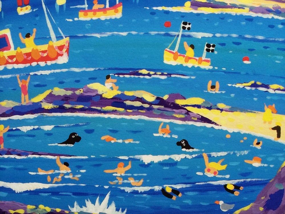 Limited Edition Print by Cornish Artist John Dyer. 'Spring Fun, Godrevy Lighthouse'. Cornwall Art Gallery Print - Image 6