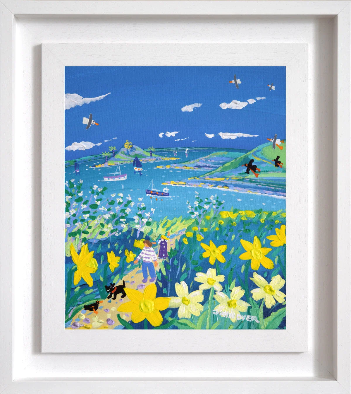 'Springtime Stroll, Mount's Bay', 12x10 inches acrylic on canvas. Painting of Cornwall by Cornish Artist John Dyer - Image 2