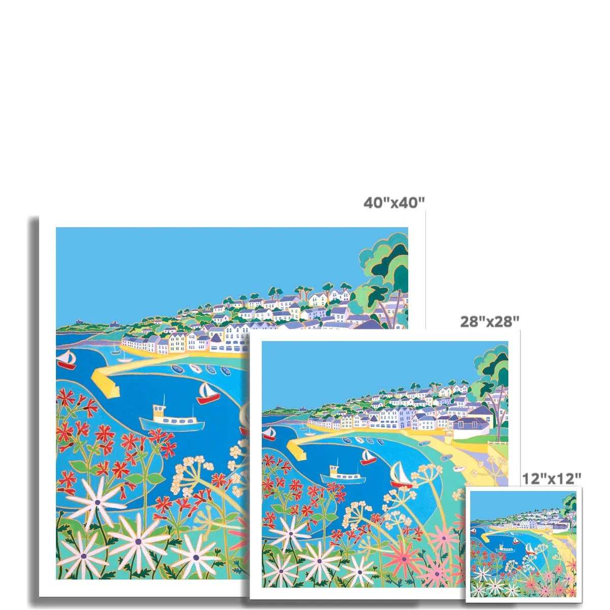 Joanne Short Open Edition Cornish Art Print. 'Summer Colours St Mawes'. Cornwall Art Gallery - Image 3