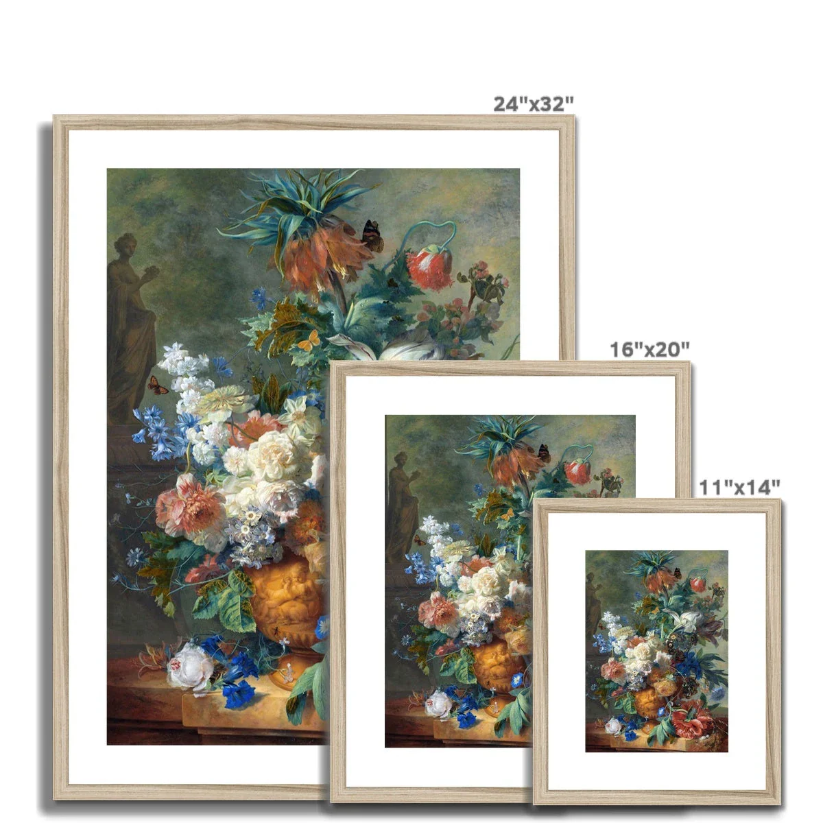 Jan van Huysum Framed Open Edition Art Print. 'Still Life with Flowers'. Garden Art Gallery Historic Art - Image 6