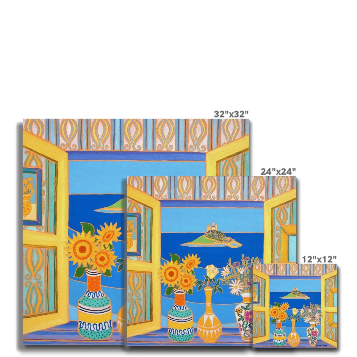 Summer Blooms, St Michael's Mount. Cornish Coastal Canvas Art Print by Joanne Short - Image 5
