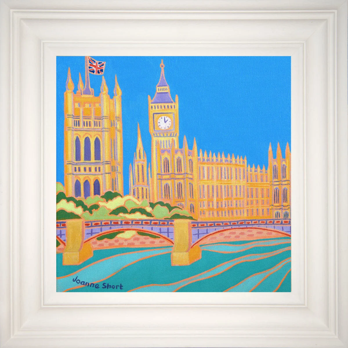 'Summer in the City, London', 12x12 inches oil on canvas. Houses of Parliament Painting by British Artist Joanne Short - Image 2