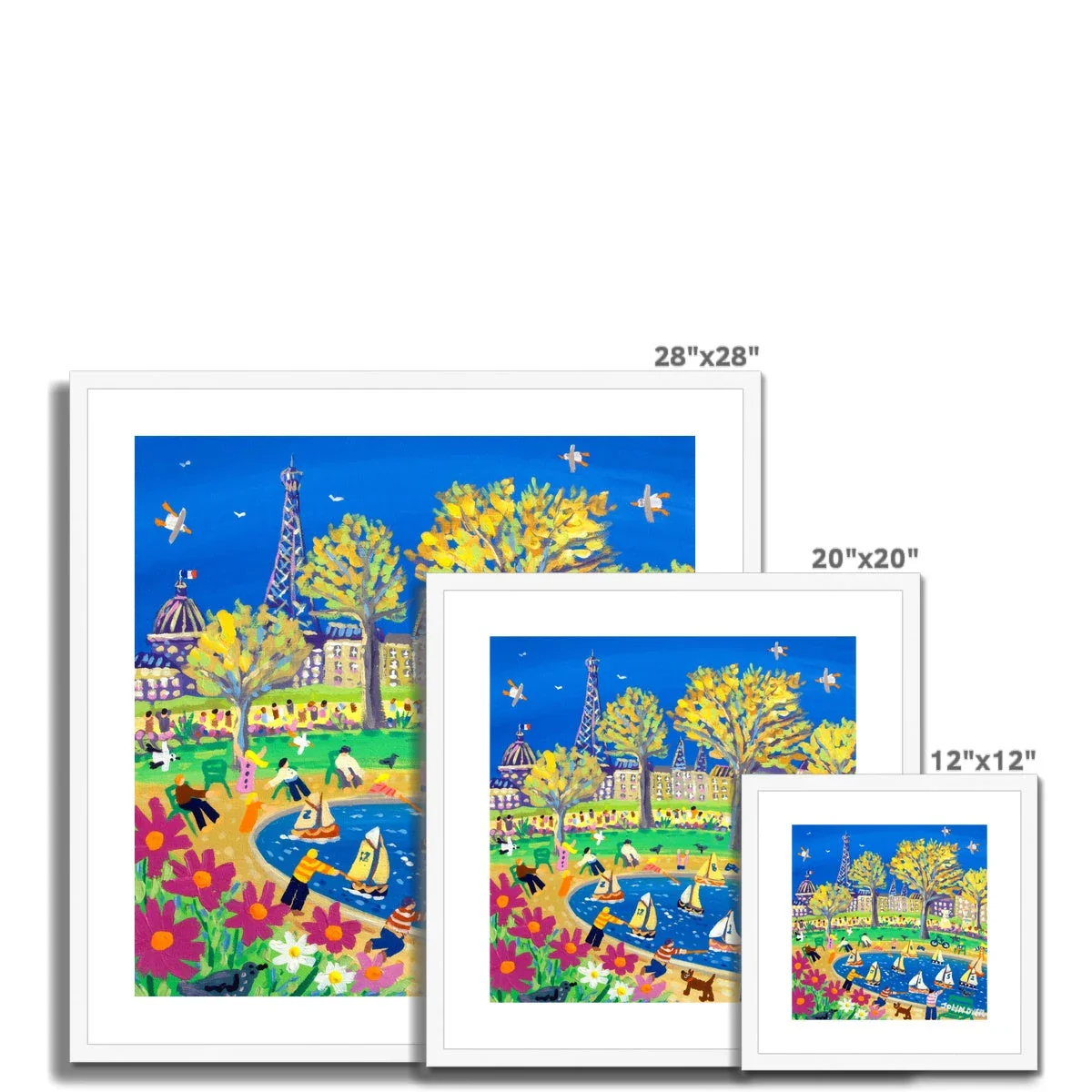 John Dyer Framed Open Edition City Fine Art Print. 'Sunday Afternoon in the Park, Paris, France'. French Art Gallery - Image 4