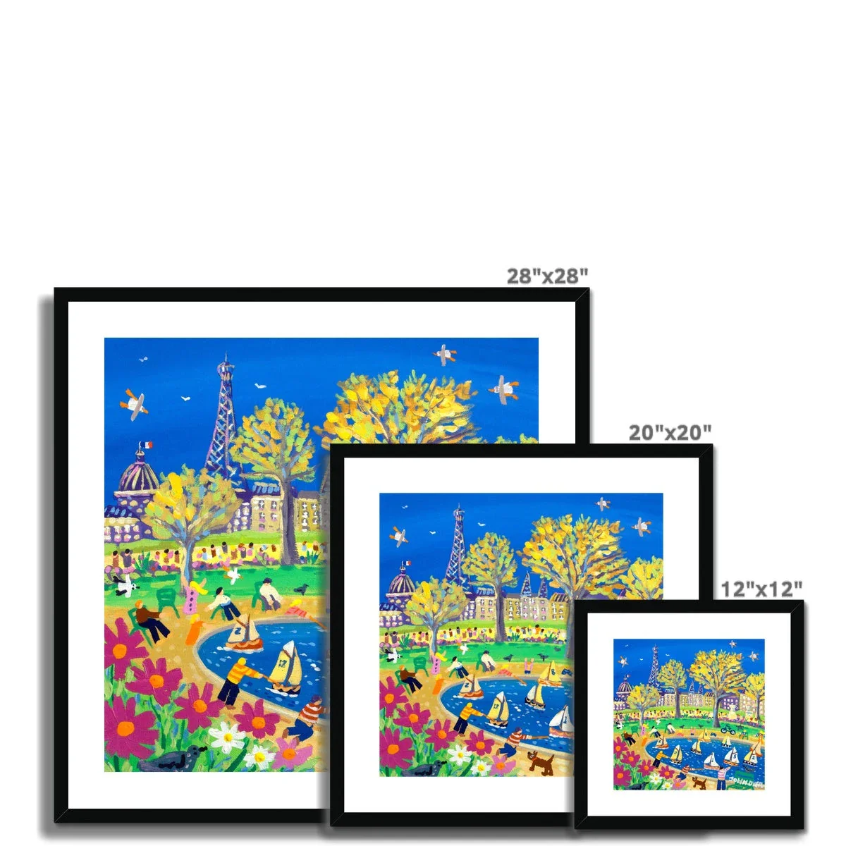 John Dyer Framed Open Edition City Fine Art Print. 'Sunday Afternoon in the Park, Paris, France'. French Art Gallery - Image 5