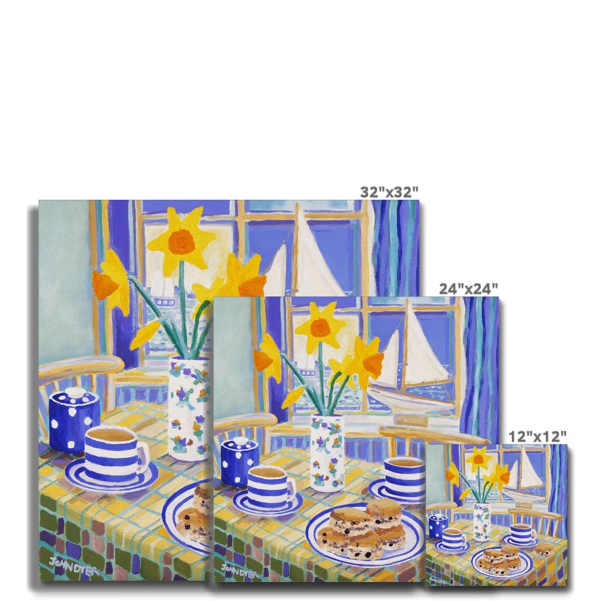 'Cornish Tea for Two. Still Life', Canvas Art Print by John Dyer - Image 2