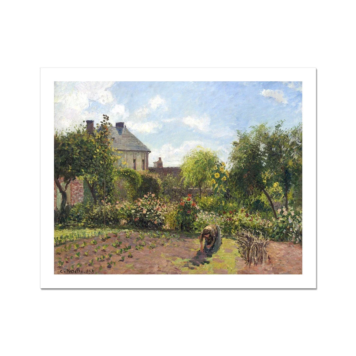 'The Artistās Garden at Eragny' by Camille Pissarro. Open Edition Fine Art Print. Historic Art