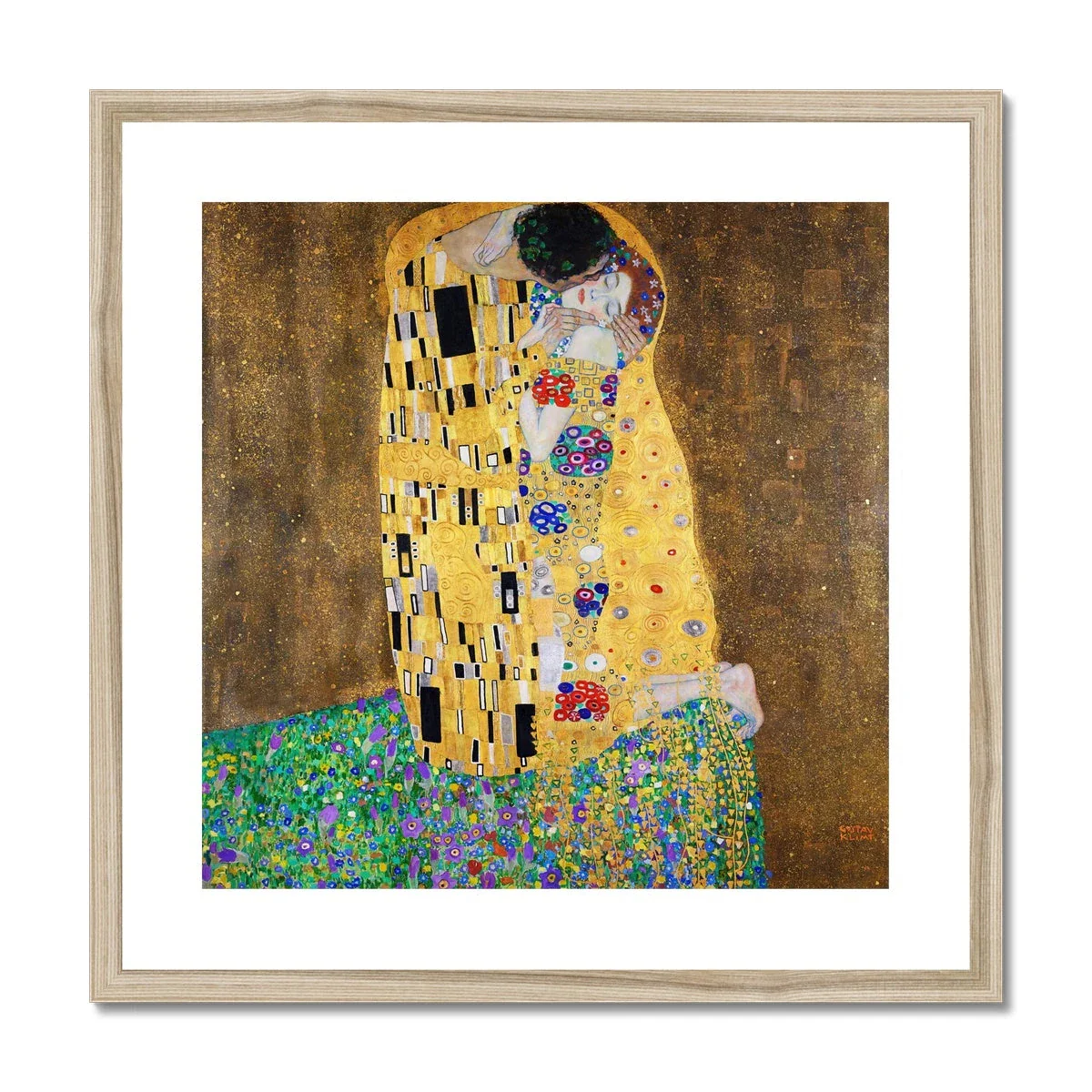 Gustav Klimt Framed Open Edition Art Print. 'The Kiss'. Art Gallery Historic Art - Image 3