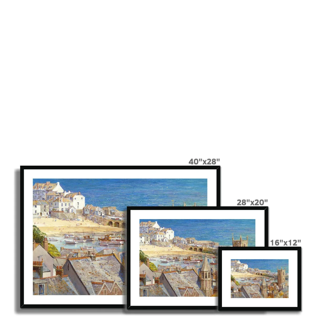 Ted Dyer Framed Open Edition Cornish Fine Art Print. 'The Royal Visit, St Ives'. Cornwall Art Gallery - Image 5