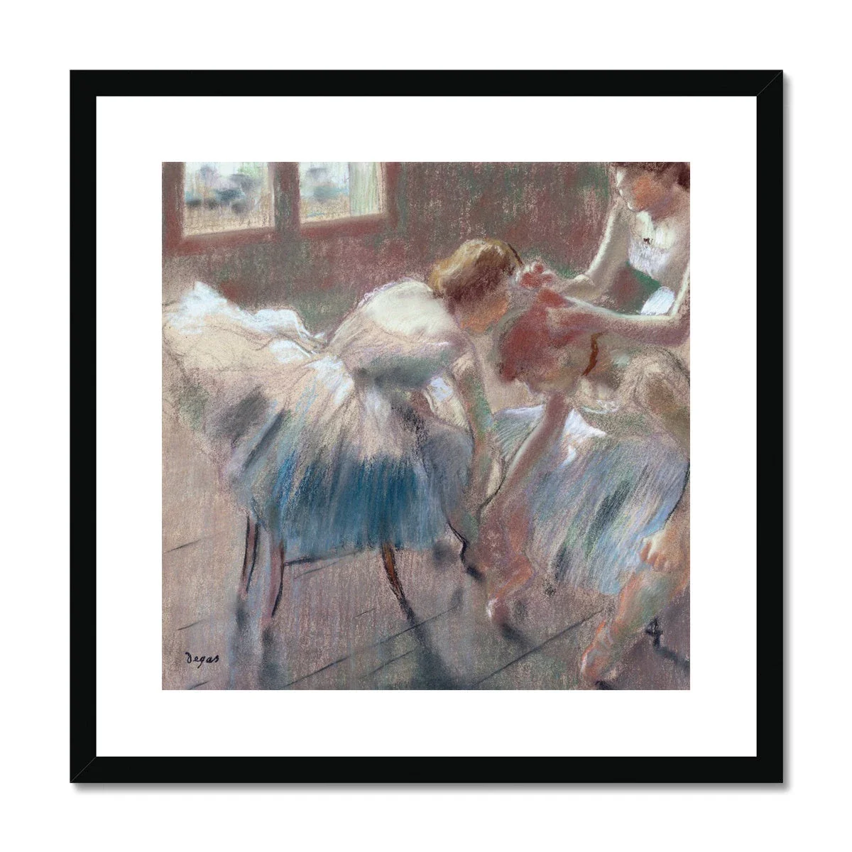 Three Dancers Preparing for Class by Edgar Degas. Framed Open Edition Fine Art Print. Historic Art - Image 2