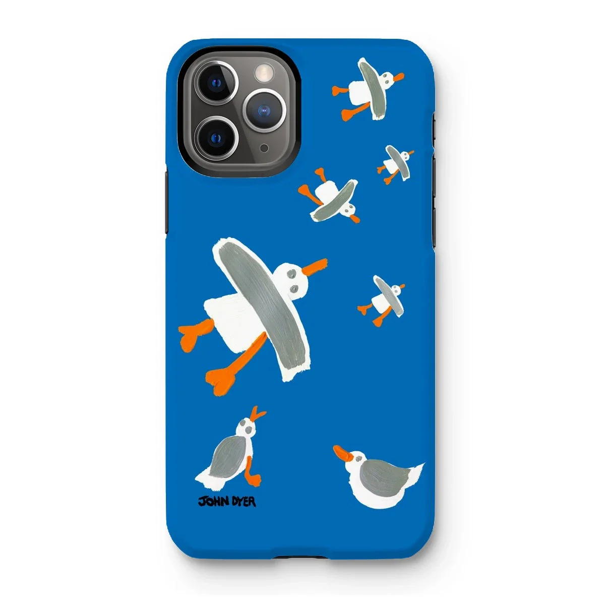 Tough Art Phone Case. Cornish Seagulls - Blue Colour. Artist John Dyer. Cornwall Art Gallery - Image 12