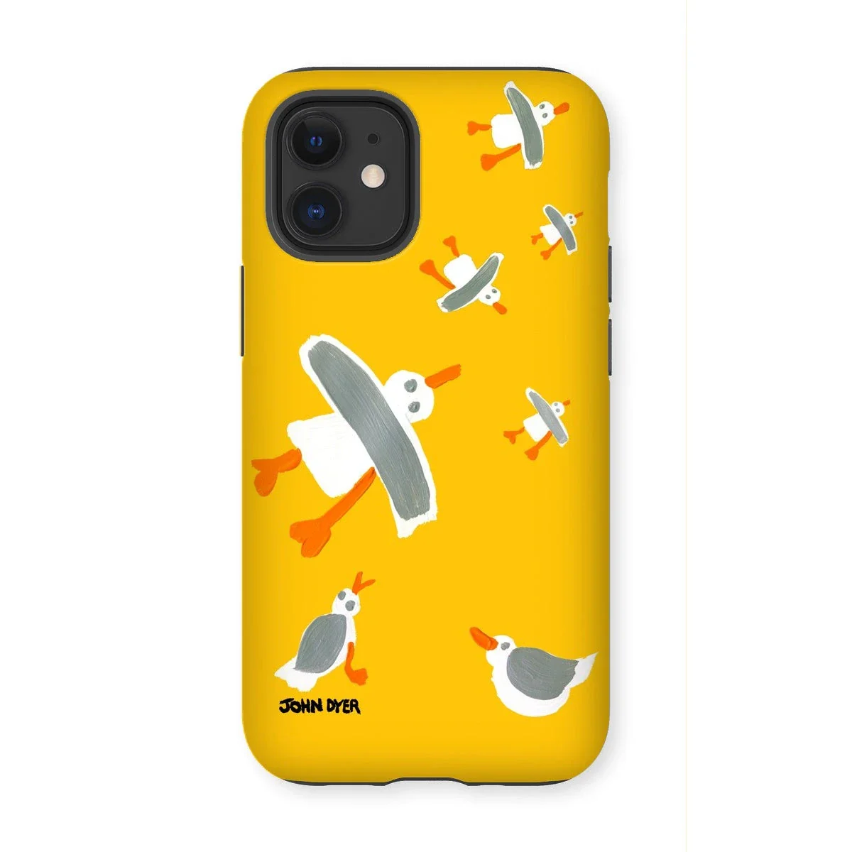 Tough Art Phone Case. Cornish Seagulls - Yellow Colour. Artist John Dyer. Cornwall Art Gallery - Image 15