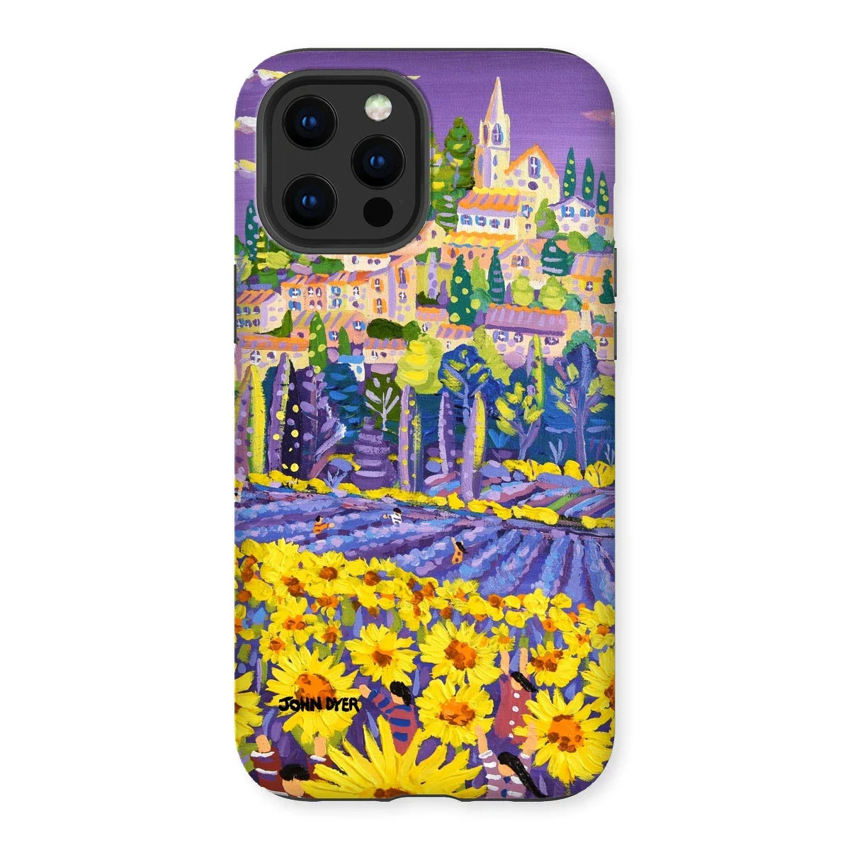 Tough Art Phone Case. Lavender & Sunflower Pickers, Provence, France. Artist John Dyer. Cornwall Art Gallery. - Image 4