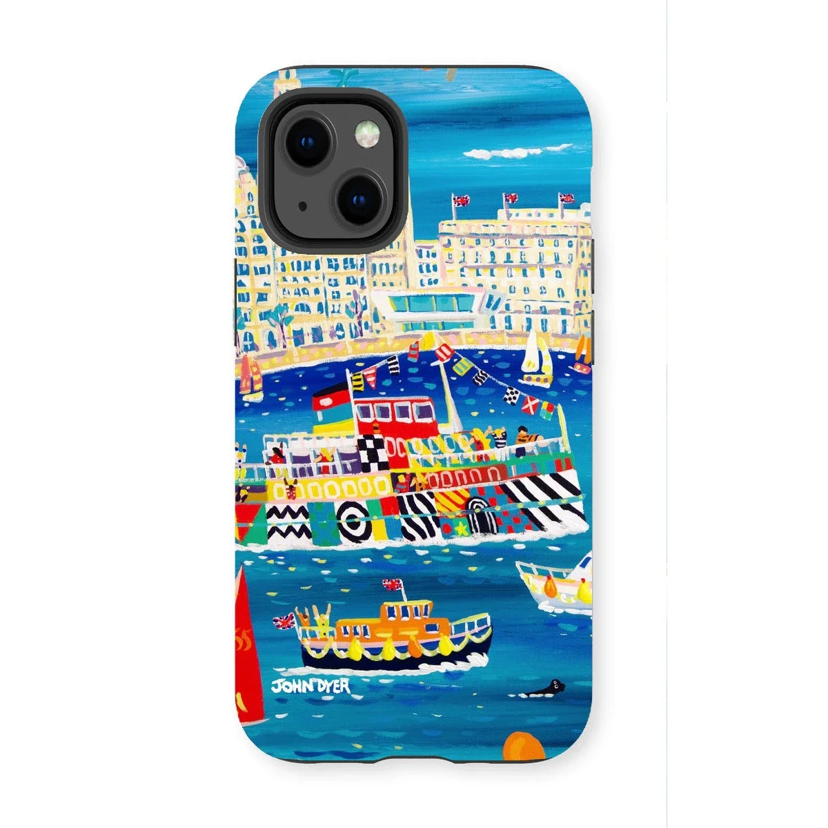Tough Art Phone Case. Liverpool Mersey River Dazzle Ferry. Artist John Dyer. Cornwall Art Gallery - Image 2