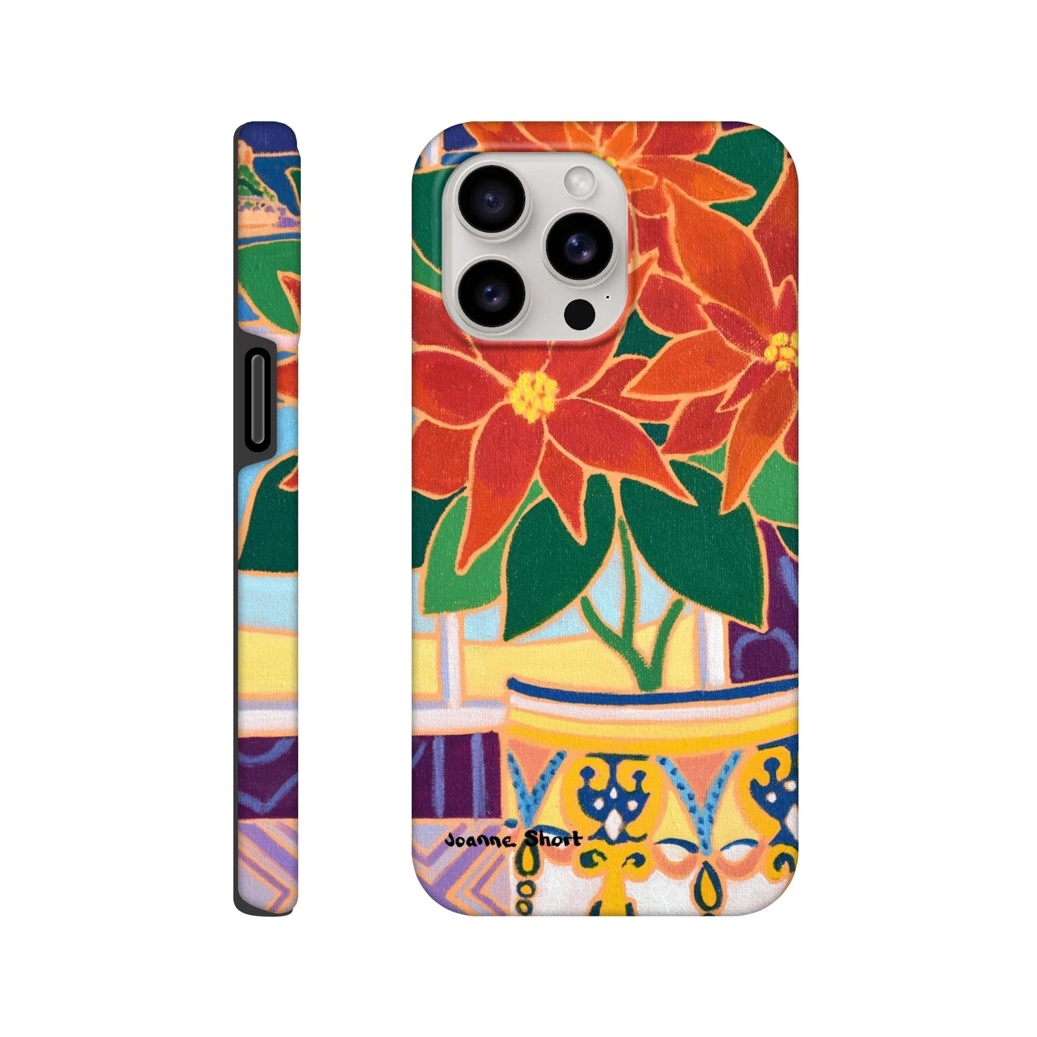 Tough Art Phone Case. Poinsettia. Artist Joanne Short. Cornwall Art Gallery - Image 15