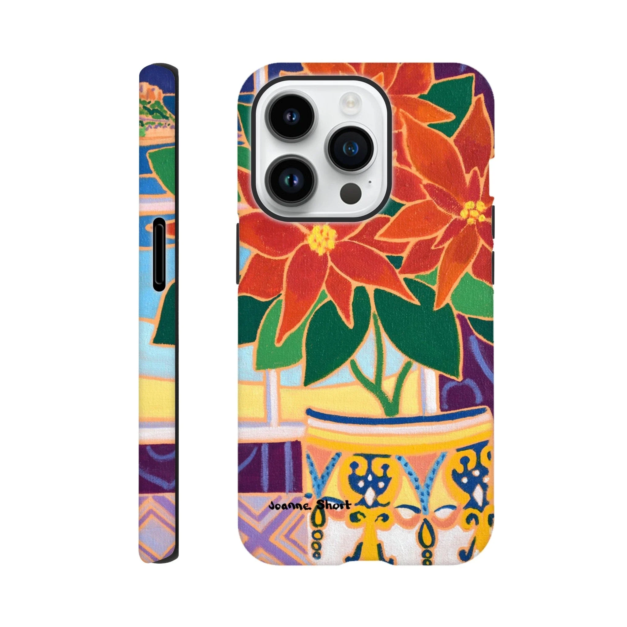 Tough Art Phone Case. Poinsettia. Artist Joanne Short. Cornwall Art Gallery - Image 17