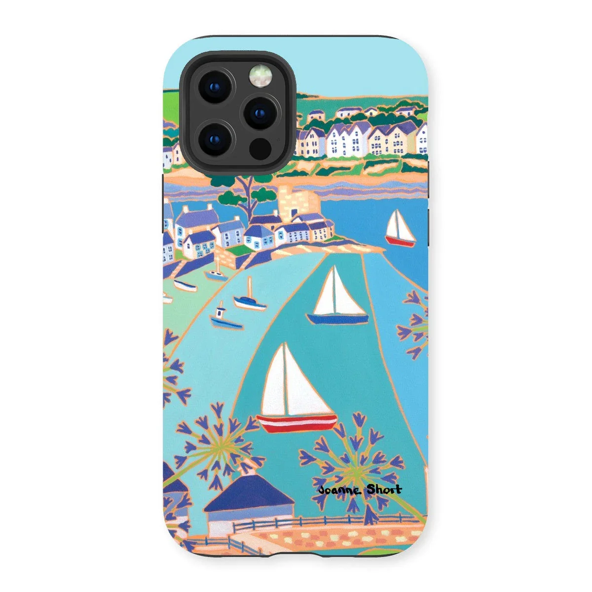 Tough Art Phone Case. Polruan & Fowey River. Artist Joanne Short. Cornwall Art Gallery - Image 3