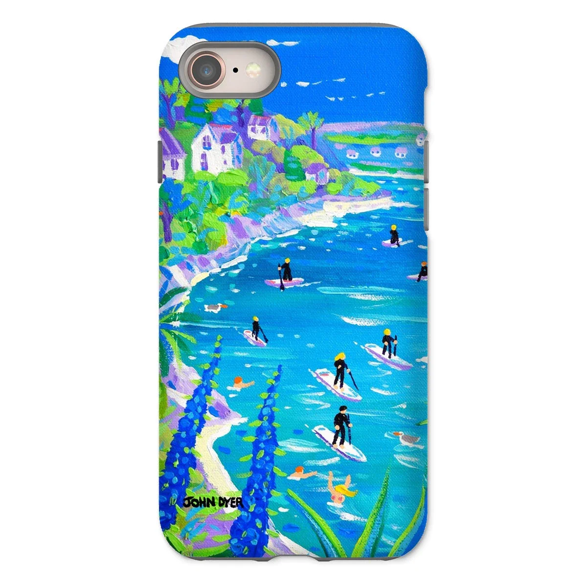 Tough Art Phone Case. SUP Paddleboarding, Gannel Estuary, Newquay. Artist John Dyer. Cornwall Art Gallery - Image 18
