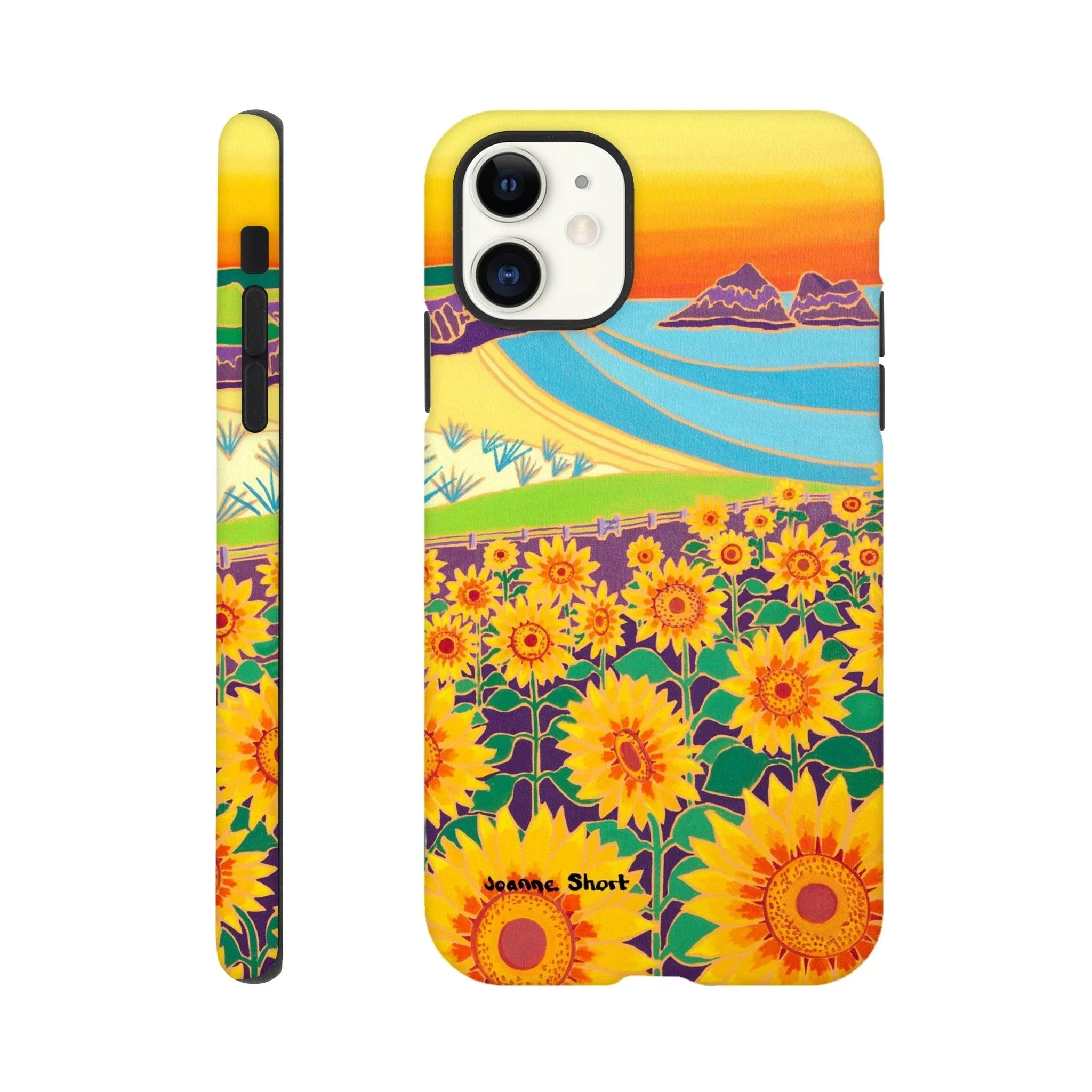 Tough Art Phone Case. Sunflowers, Holywell Bay Beach. Artist Joanne Short. Cornwall Art Gallery - Image 16