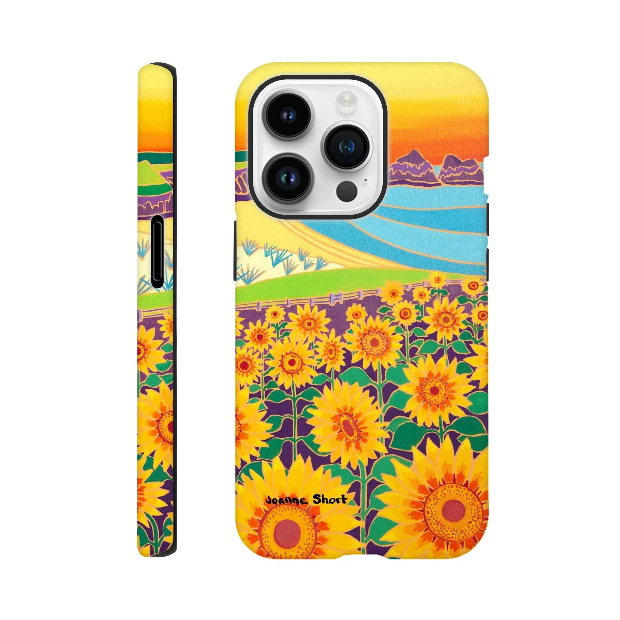 Tough Art Phone Case. Sunflowers, Holywell Bay Beach. Artist Joanne Short. Cornwall Art Gallery - Image 24