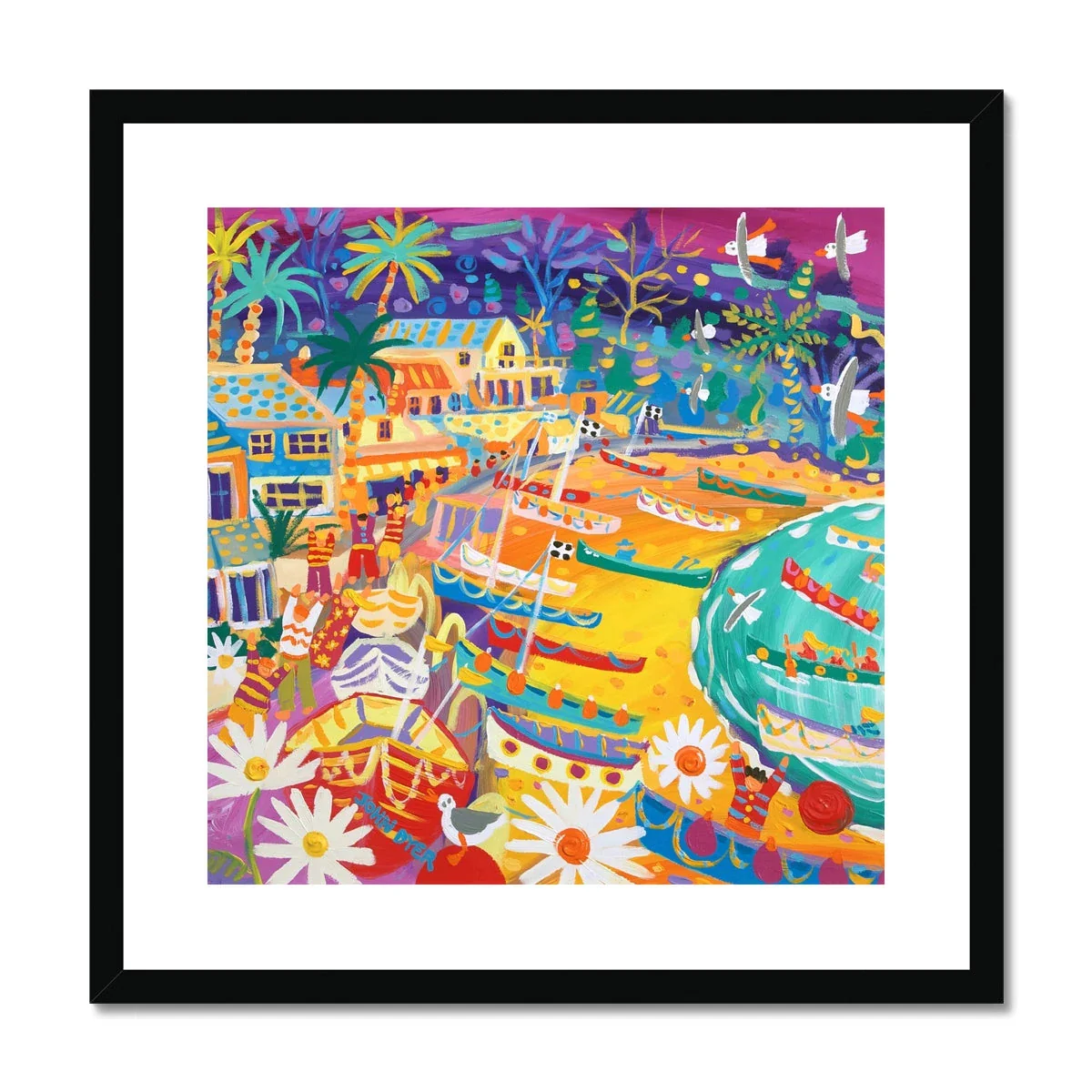 John Dyer Framed Open Edition Cornish Art Print. 'Tropical Colours Helford Passage, Cornwall'. - Image 2
