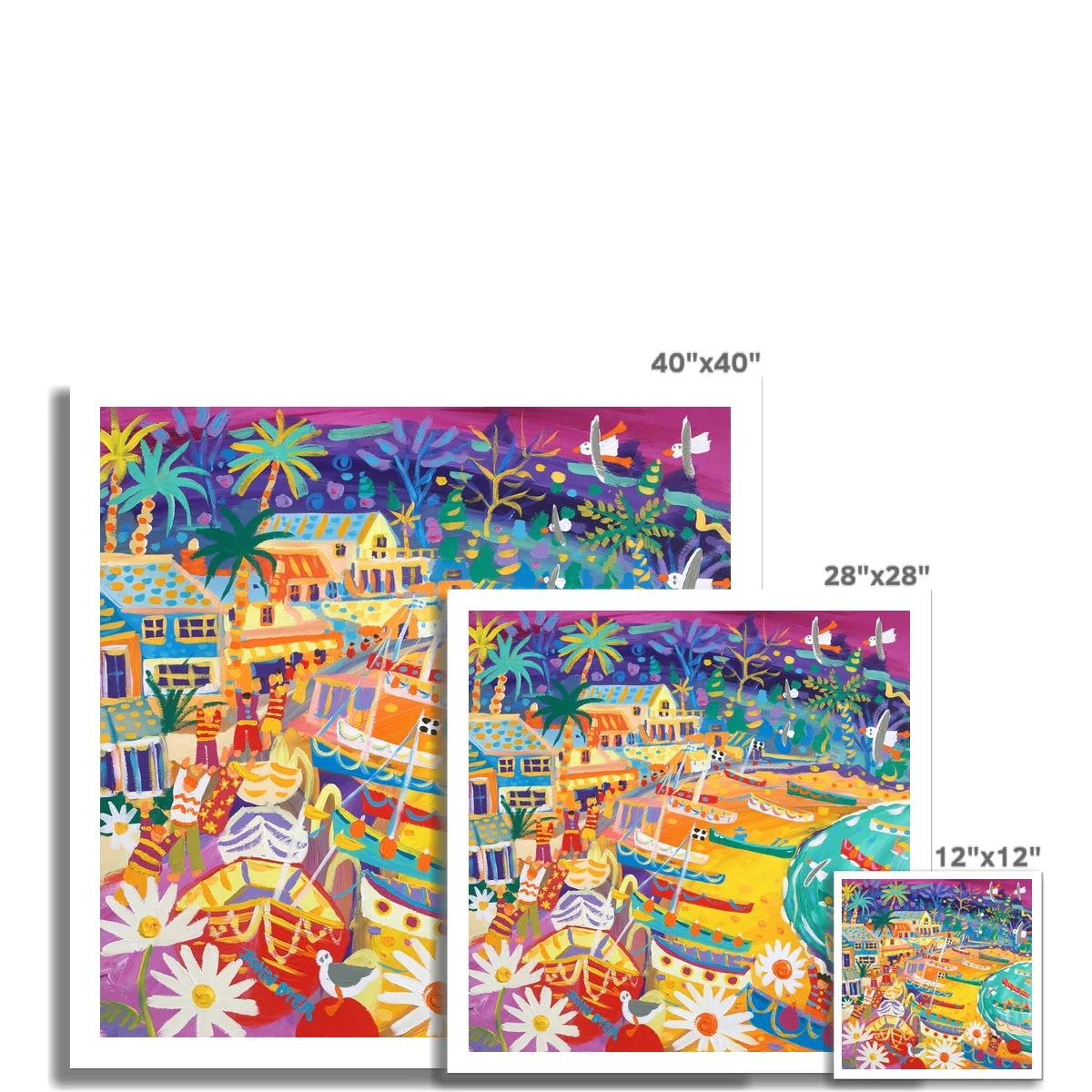 John Dyer Fine Art Beach Print 'Tropical Colours Helford Passage, Cornwall'. Open Edition Cornish Art Print - Image 3