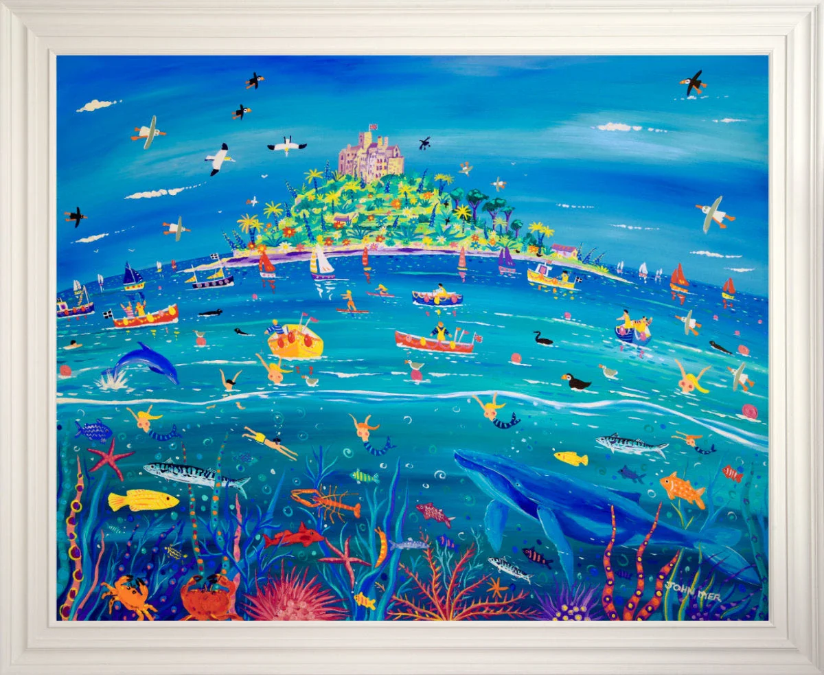 'Underwater Wonders, Mount’s Bay', 48 x 60 inches acrylic on canvas. Paintings of Cornwall by Cornish Artist John Dyer. Cornwall Art Gallery - Image 2