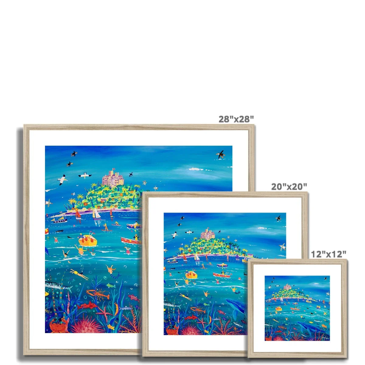 John Dyer Framed Open Edition Cornish Art Print. 'Underwater Wonders, Mount’s Bay Whale'. Cornwall Art Gallery Animal Art Prints - Image 9