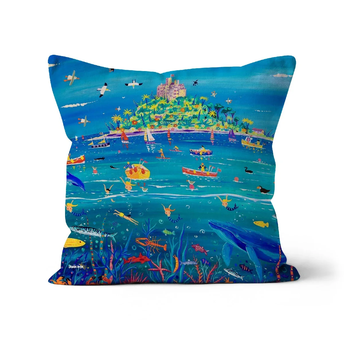 Underwater Wonders St Michael's Mount Whale, Art Cushion by John Dyer - Image 15