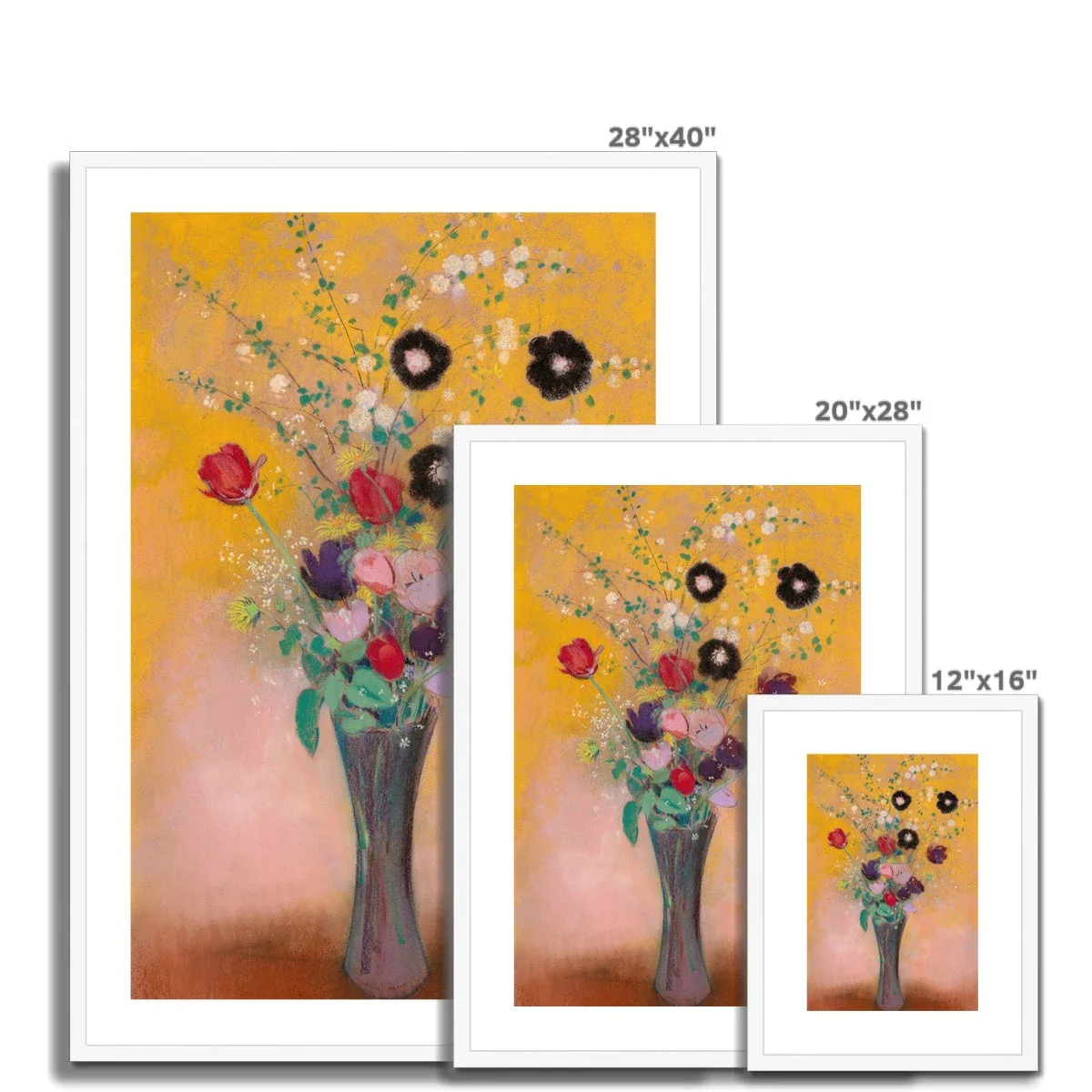 'Vase of Flowers'. Garden Flowers. Still Life by Odilon Redon. Framed Open Edition Fine Art Print. Historic Art - Image 4