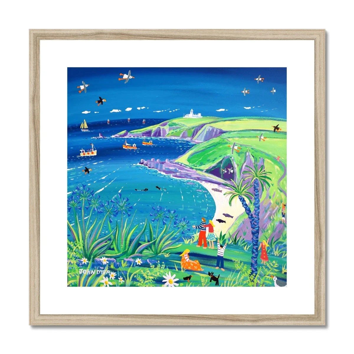 John Dyer Framed Open Edition Coastal Cornish Art Print. 'View from the Gate, Bass Point, Lizard Lighthouse'. Cornwall Art Gallery - Image 3