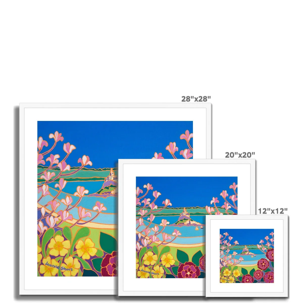 Joanne Short Framed Open Edition Cornish Fine Art Print. 'View through the Magnolias, St Michael's Mount'. Cornwall Art Gallery - Image 4