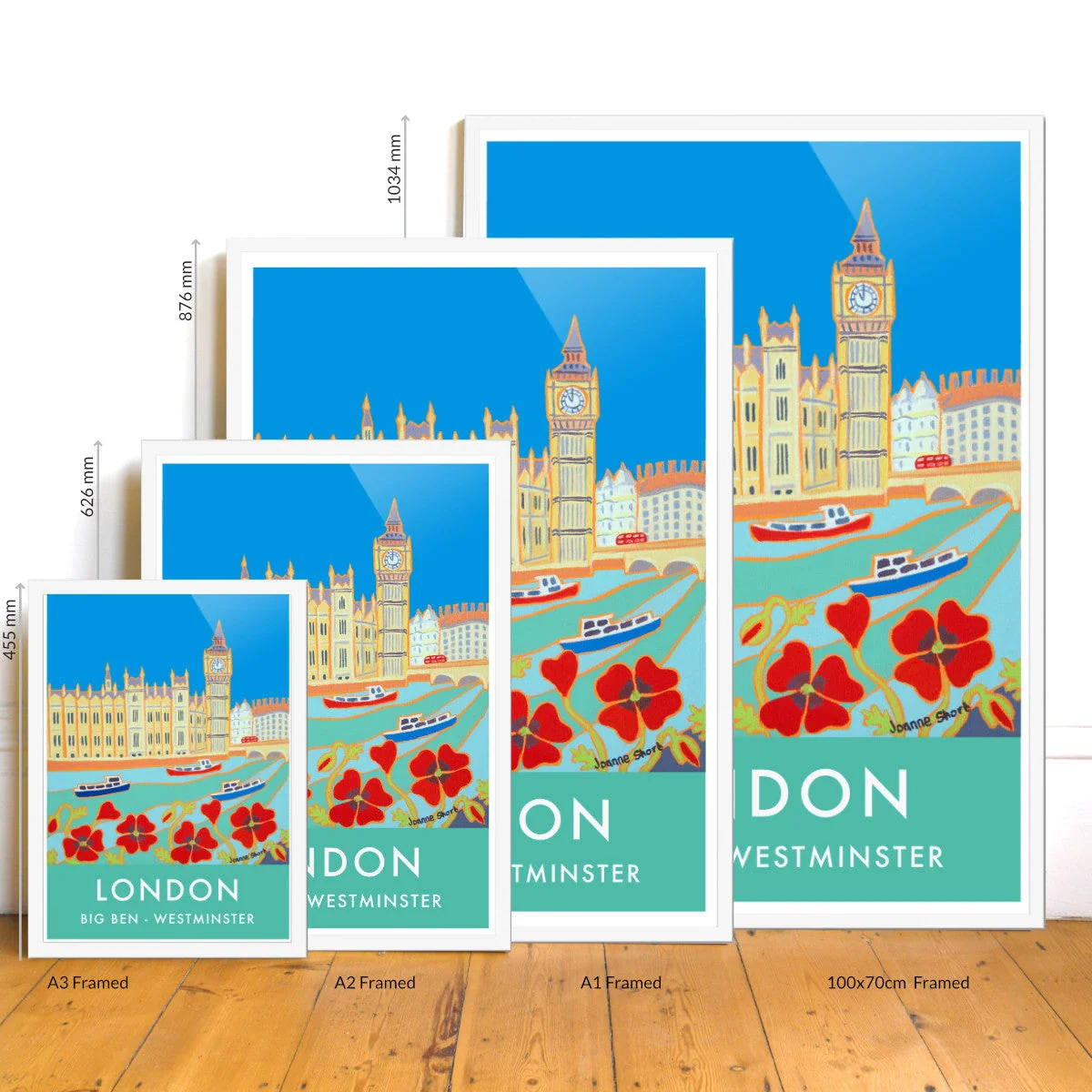 Vintage Style Travel Poster Print by Joanne Short of Big Ben, London - Image 3
