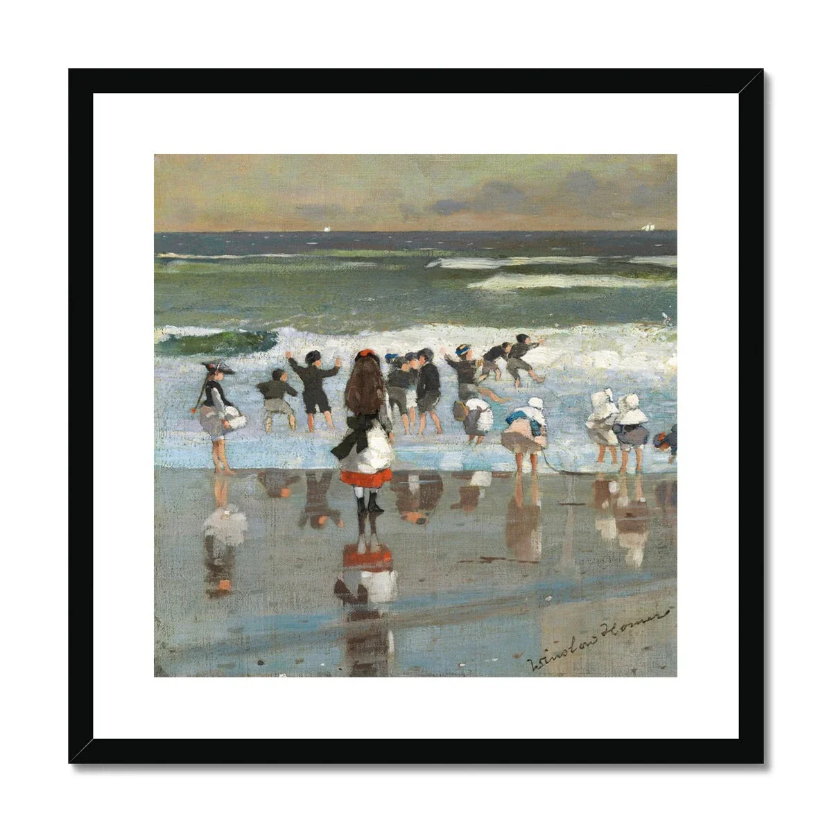 Winslow Homer Framed Open Edition Art Print. 'Beach Scene'. Art Gallery Historic Art - Image 2